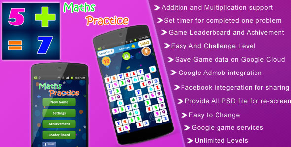 124 Maths Practice Mobile App