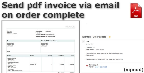 144 Opencart Send Pdf Invoice Via Email On Order Complete