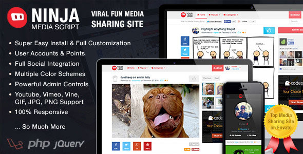 215 Ninja Media Script V151 Viral Fun Media Sharing Site