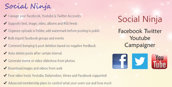 388 Social Ninja Facebook Twitter Youtube Campaigner