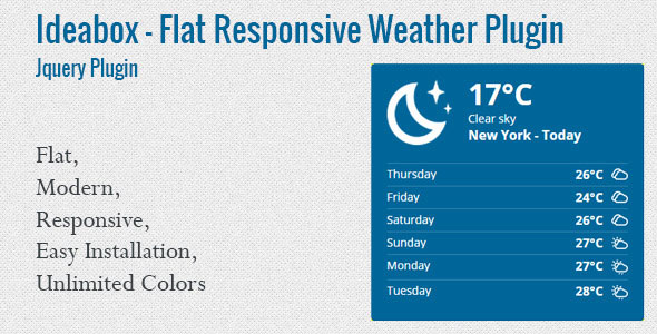 398 Ideabox Flat Responsive Weather Plugin